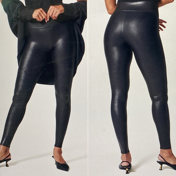 Spanx Faux Leather Leggings Black Size Large - Picture 9 of 9